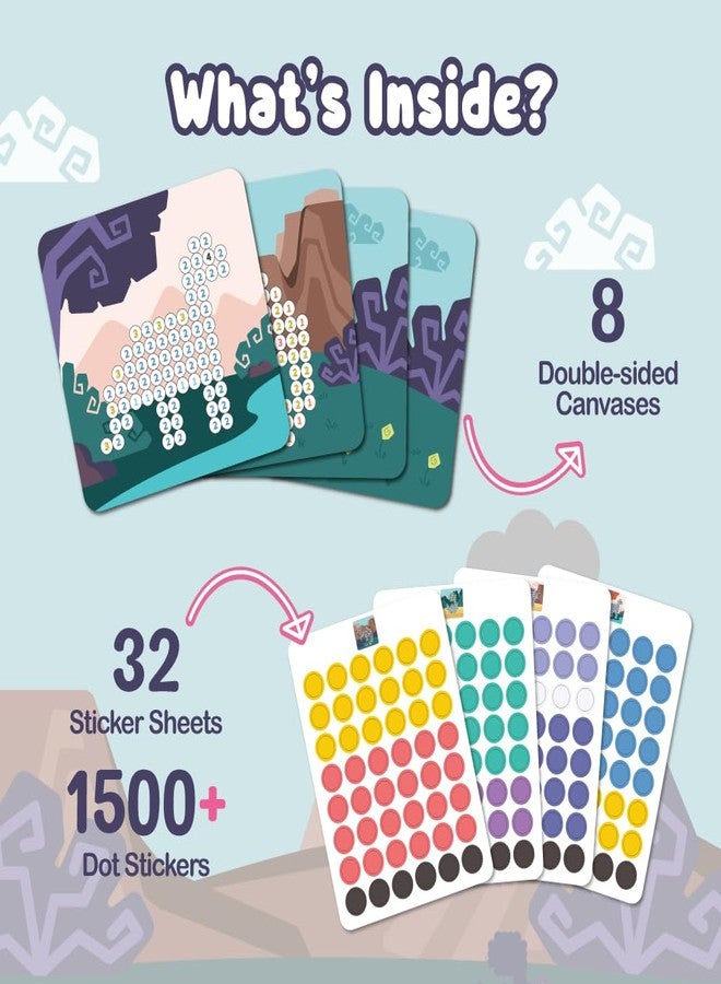 بينكا مجموعة أنشطة فن النقاط من بينكا دوتيز، أكثر من 1500 ملصق، 8 ديناصورات، أنشطة بدون فوضى، فن ملصقات النقاط للأطفال الصغار، أنشطة سفر للأطفال، مجموعات حرفية وهدايا للفتيات من عمر 4 و5 و6 و7 سنوات - Image 2